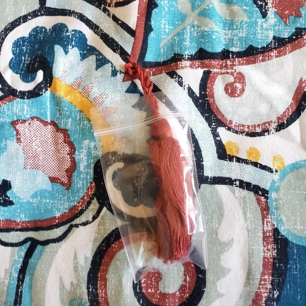 NWOT BHG Shower Curtain 4 Tassel Medallion Boho Block Print Ethnic Cotton Blend